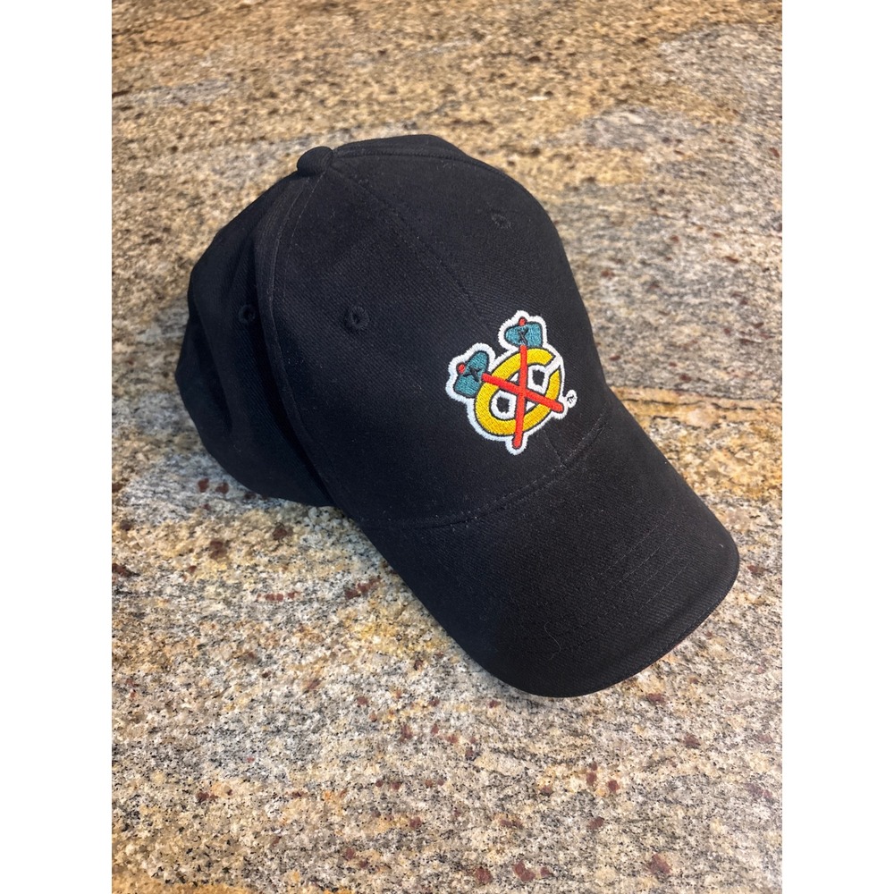 Chicago Blackhawks Hat Black Adjustable Cap Comcast SportsNet Kick10 Pro Gear‎